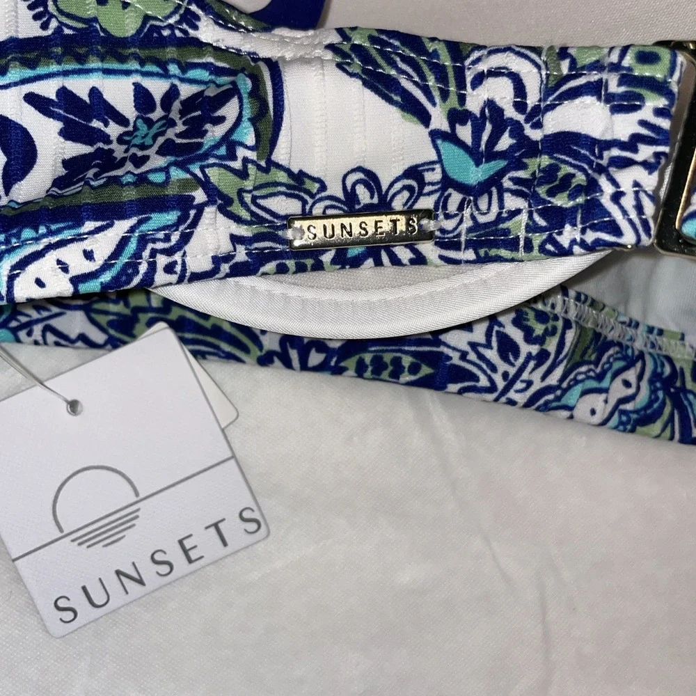 SUNSETS Cape Cod Sweetheart Bikini Swim Top, US 34DD, Bra Insert NWT - Picture 5 of 8